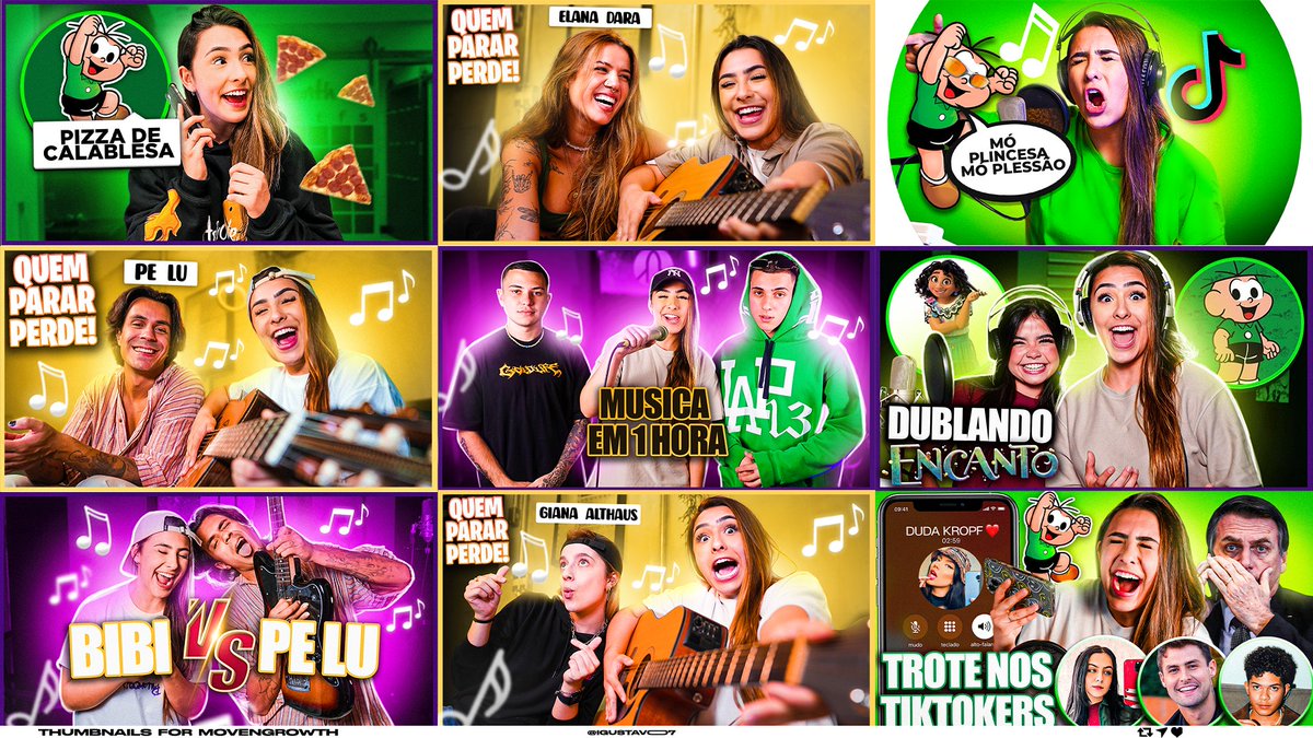Algumas thumbnails produzida p/ movengrowth
★ Agradeço a todo feedback!

#designers #thumbnail #YouTube