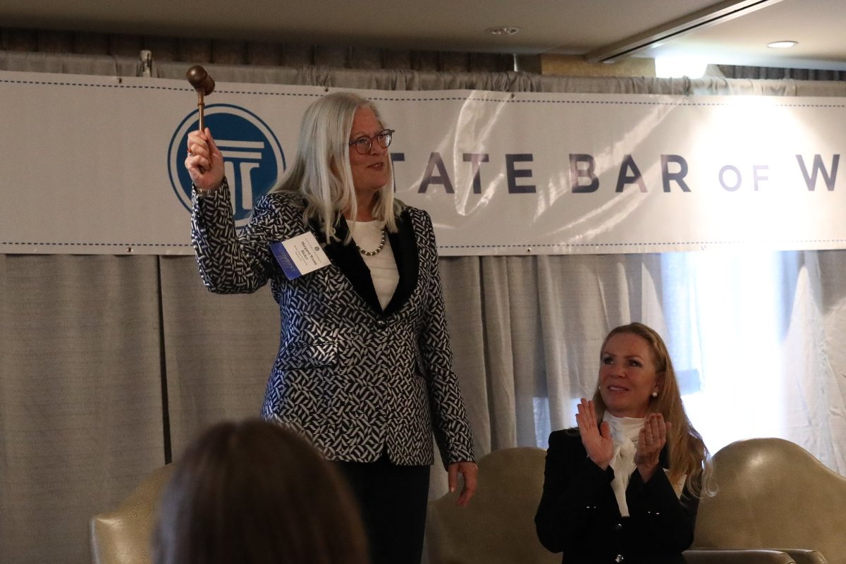 StateBarofWI's tweet photo. Congratulations to new State Bar president Margaret Hickey! Sworn in ahead of #SBWamc. More great pics from the ceremony to come!

#wisbar #wisconsinlawyer https://t.co/hevddvB5yq