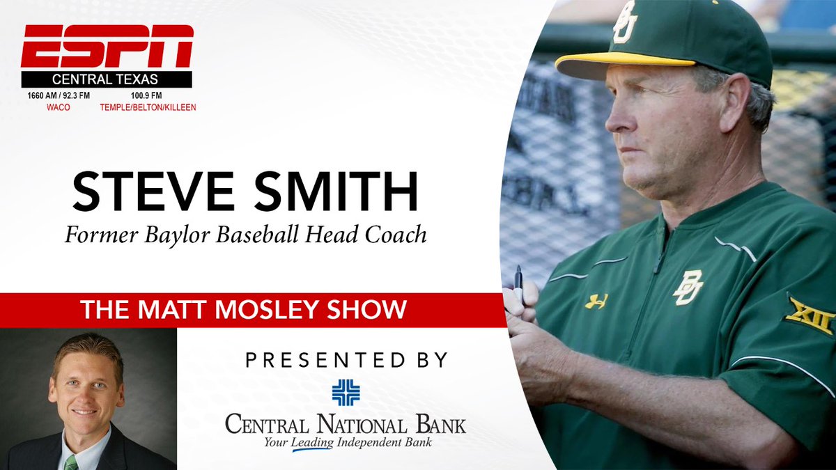 1660ESPN's tweet image. .@MattMosley talks with former @BaylorBaseball Head Coach Steve Smith on Baylor hiring @MCCBaseball1 HC &amp;amp; former Baylor Assistant Mitch Thompson @MThompy25 as the Bears' new coach. podserve.fm/episodes/62545…