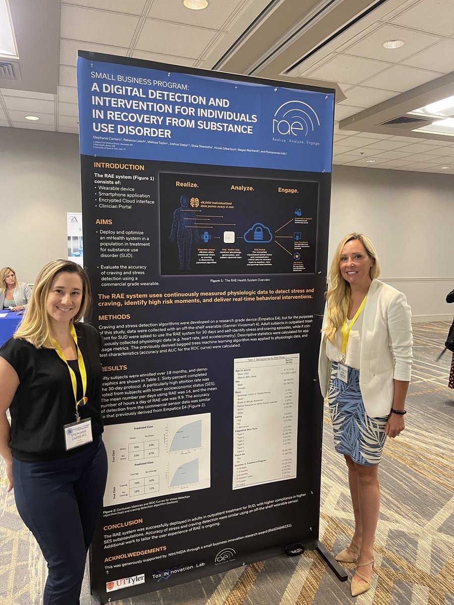 Stephanie Carreiro (@dr_carreiro) on Twitter photo Very excited to present our NIDA SBIR supported work on digital detection of stress and craving with <a href="/RAEHealth/">RAE Health</a> and <a href="/UTTyler/">UT Tyler</a> this week at #cpdd2022 <a href="/ToxInnovation/">Tox(IN)novation Lab</a> <a href="/MelissaTay18/">Melissa Taylor</a> <a href="/Becca_Leach9/">Becca Leach</a> Very excited to present our NIDA SBIR supported work on digital detection of stress and craving with <a href="/RAEHealth/">RAE Health</a> and <a href="/UTTyler/">UT Tyler</a> this week at #cpdd2022 <a href="/ToxInnovation/">Tox(IN)novation Lab</a> <a href="/MelissaTay18/">Melissa Taylor</a> <a href="/Becca_Leach9/">Becca Leach</a>