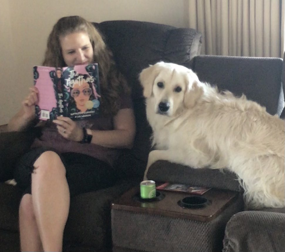 Someone was helping me read #TheAgathas, which btw I cannot put down!! @kathglasgow @LzLwsn absolutely loving it! 🎉📚 #ya #mystery #books #thrillers #teenreads #summerreads