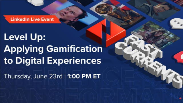 TSanchez_BSA's tweet photo. How do game mechanics influence every aspect in our #DX? @Merkle is breaking it down on Thursday, June 23rd at 1PM ET. Register and join us for Level Up: Applying #Gamification to Digital Experiences, live on #FastCurrents. https://t.co/TbfO2dAK61 https://t.co/lo1Yd5VZtH
