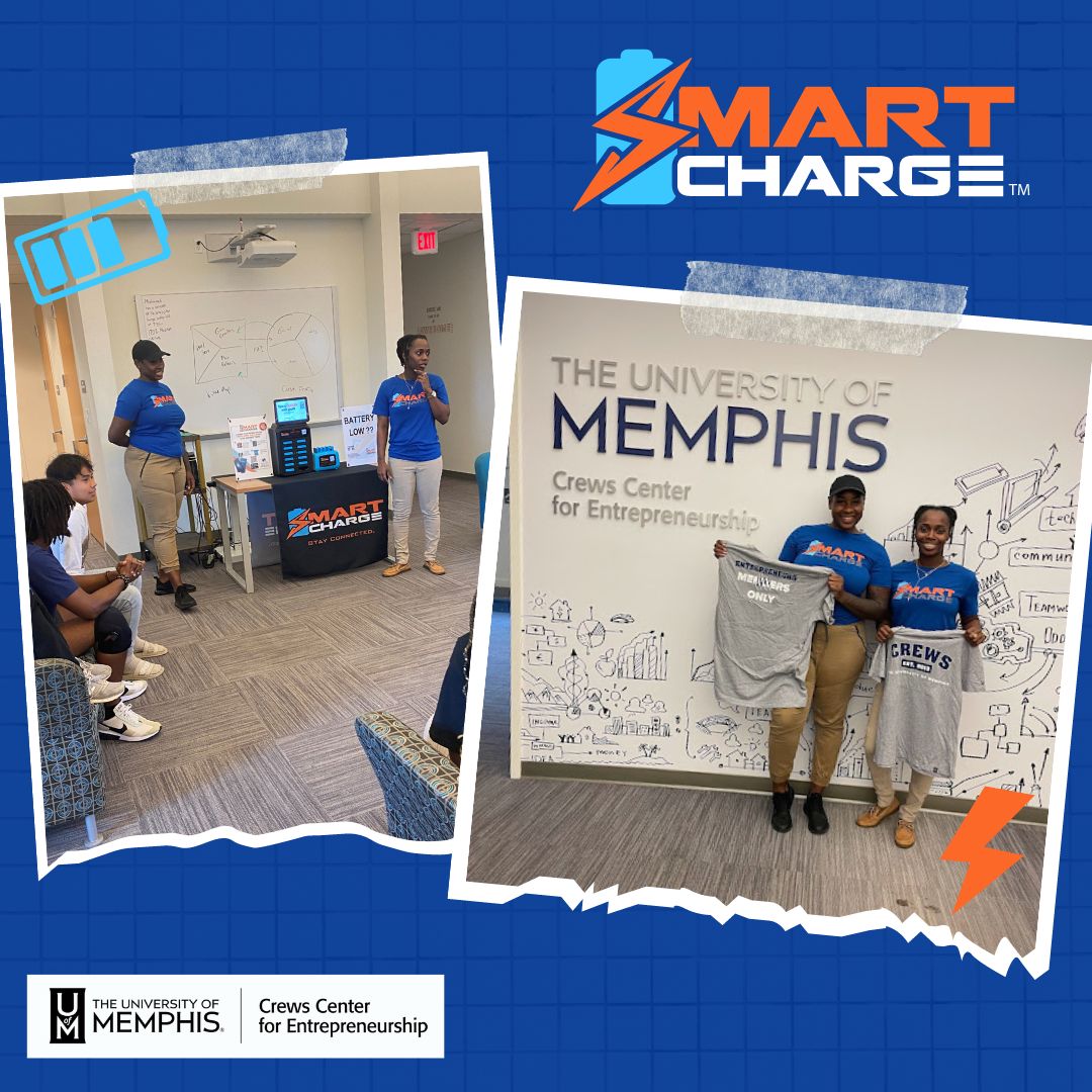 UofMCrewsCenter's tweet photo. We loved having Smart Charge's Kristy Craig and Nahja Clayton come and speak with ImagineU! Our students had a ton of questions and love the idea. Talk about seeing a problem and creating a solution! Check out Smart Charge and keep your eye out for their locations! 👀 https://t.co/jKR3wwiMid