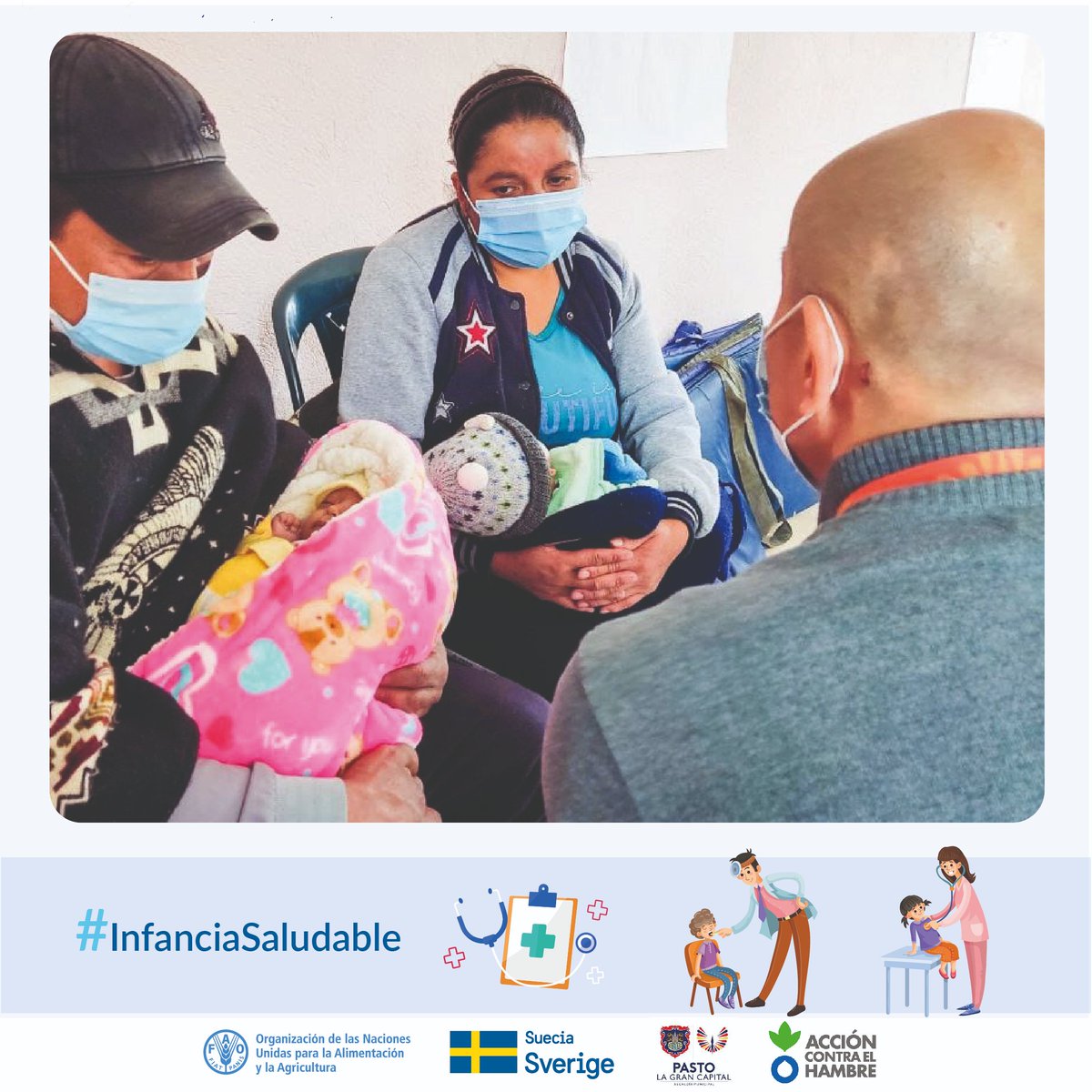 FAO_Colombia's tweet photo. @FAO @SwedeninCOL @ACHColombia @alcaldiapasto Durante esta jornada jornada de salud nutricional se contó además con el acompañamiento de profesionales 👨‍⚕️👩‍⚕️en consejería sobre lactancia materna 🤱y atención a madres lactantes. 
@FAO_Colombia 🤝@SwedeninCOL 
@ACHColombia 
@alcaldiapasto https://t.co/qf6vI7msN0