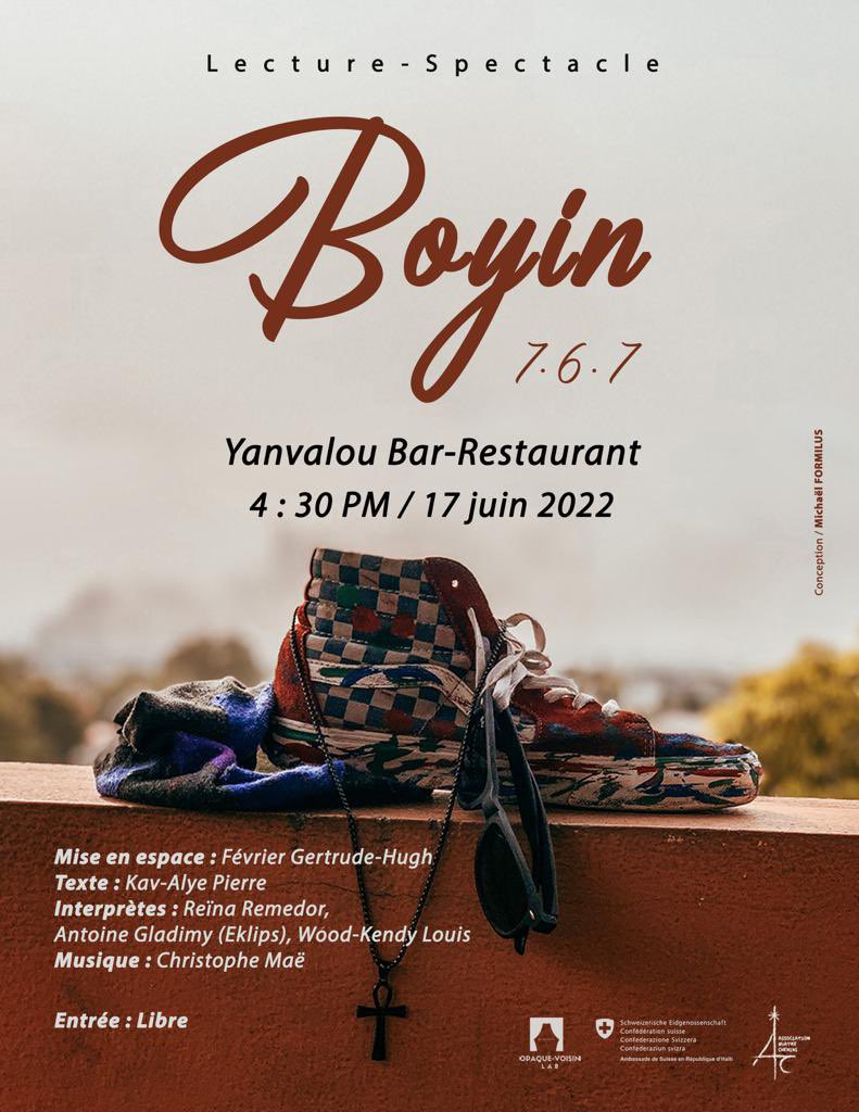 opaquevoisinlab's tweet photo. “ 𝑩𝒐𝒚𝒊𝒏 7•6•7 ”
Yon lekti spektak ki baze sou migrasyon ayisyèn.

📆:  17 Jen 2022
🕞:  4:30 pm
📍:  Yanvalou Restaurant
💵:  Gratis

Plas yo ap disponib Toutotan ret chèz lib.

N ap kontan vin fè vwayaj sa!!!
N ap kontan w vin viv istwa sa ak nou!!!

#opaquevoisinlab https://t.co/KSszCvMR8R
