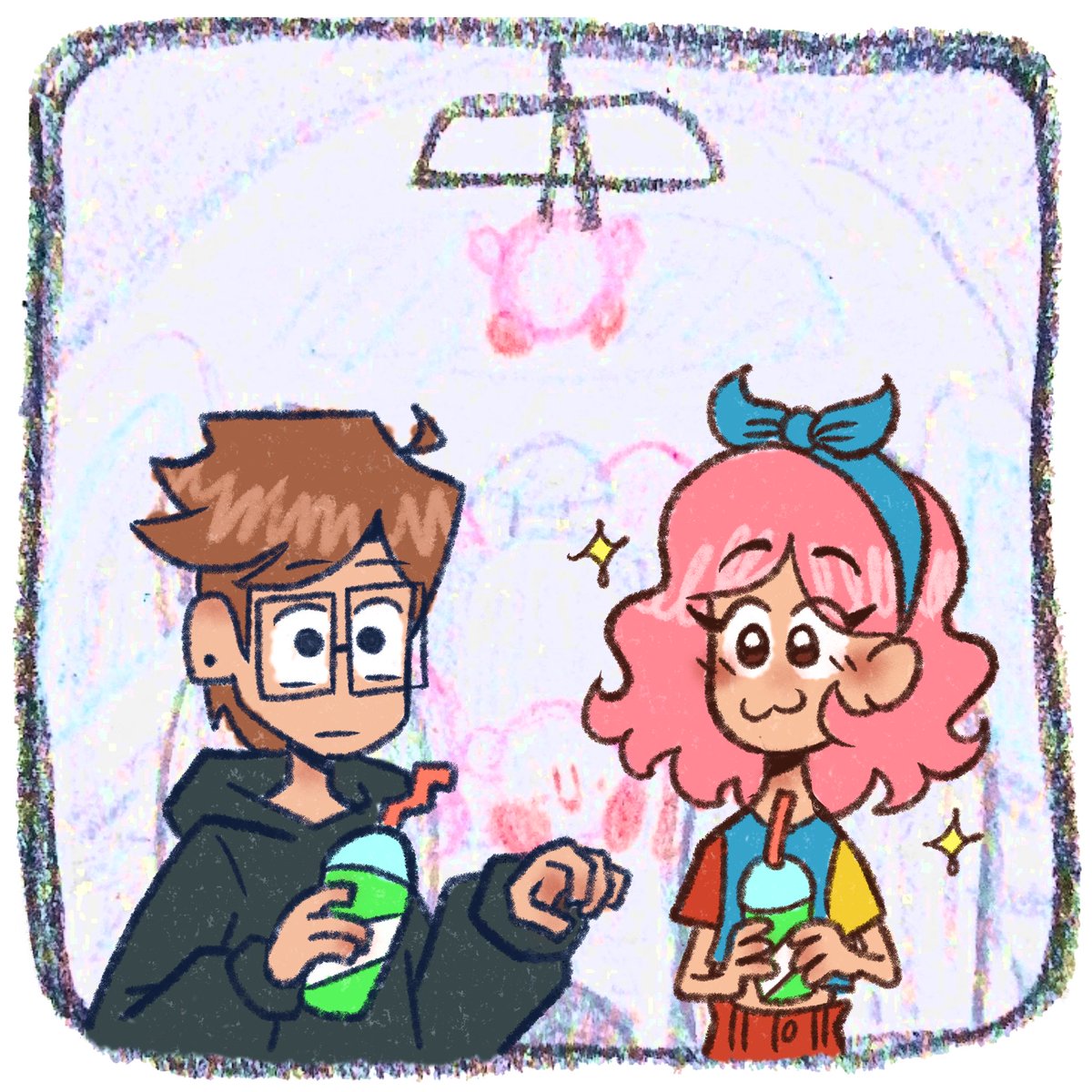 kirbyplushie's tweet image. Sapphic Sillies #1 : a sick and twisted slurpee moment  (1/2)