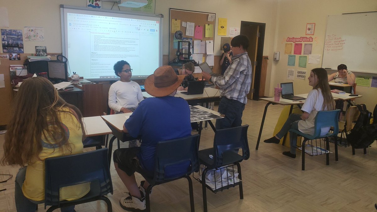 Today our 6-9 class led a mock trial before a jury (k-4, 10-12). Students were assigned roles as lawyers, witnesses, court officer, and judge. It was a fantastic showcase of their writing and speaking skills and they all did so well staying in character! <a href="/NLESDCA/">NLESD</a>