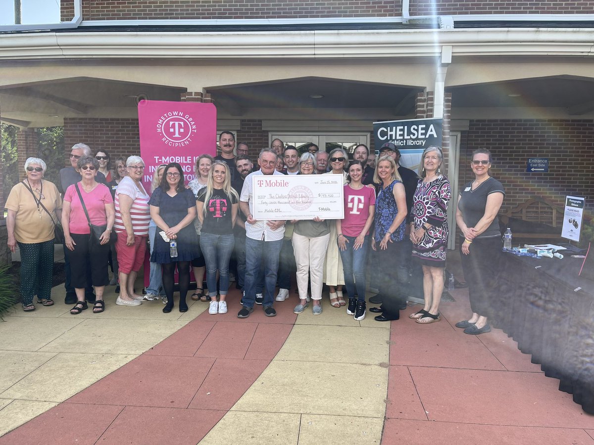 Congrats to Chelsea, MI and the @ChelseaLibrary for winning a hometown grant from @TMobile! These funds will go to their Mobile CDL project that will bring wifi and library programs into the community! #hometowngrants #SMRAmarketing @JonFreier