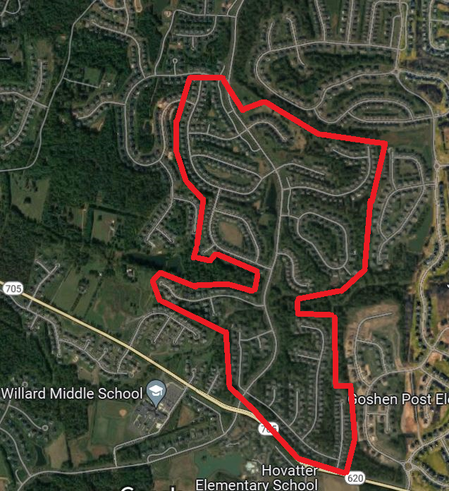 2024dion's tweet photo. Same scale: land consumed for 546 new homes in growing Loudoun County, VA vs land consumed for 501 new homes in the urban core of DC. 

When we ban apartments in the urban core, people don't disappear. They move out to where building is legal, gobbling up farmland and forests. https://t.co/XbkpK3myKU