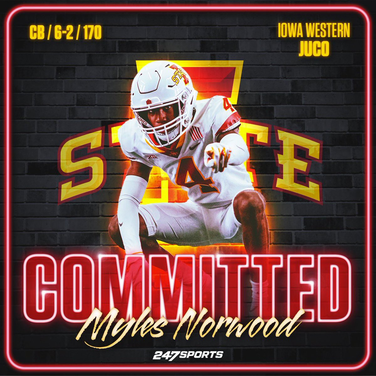 CB MYLES NORWOOD makes things official #Cyclones