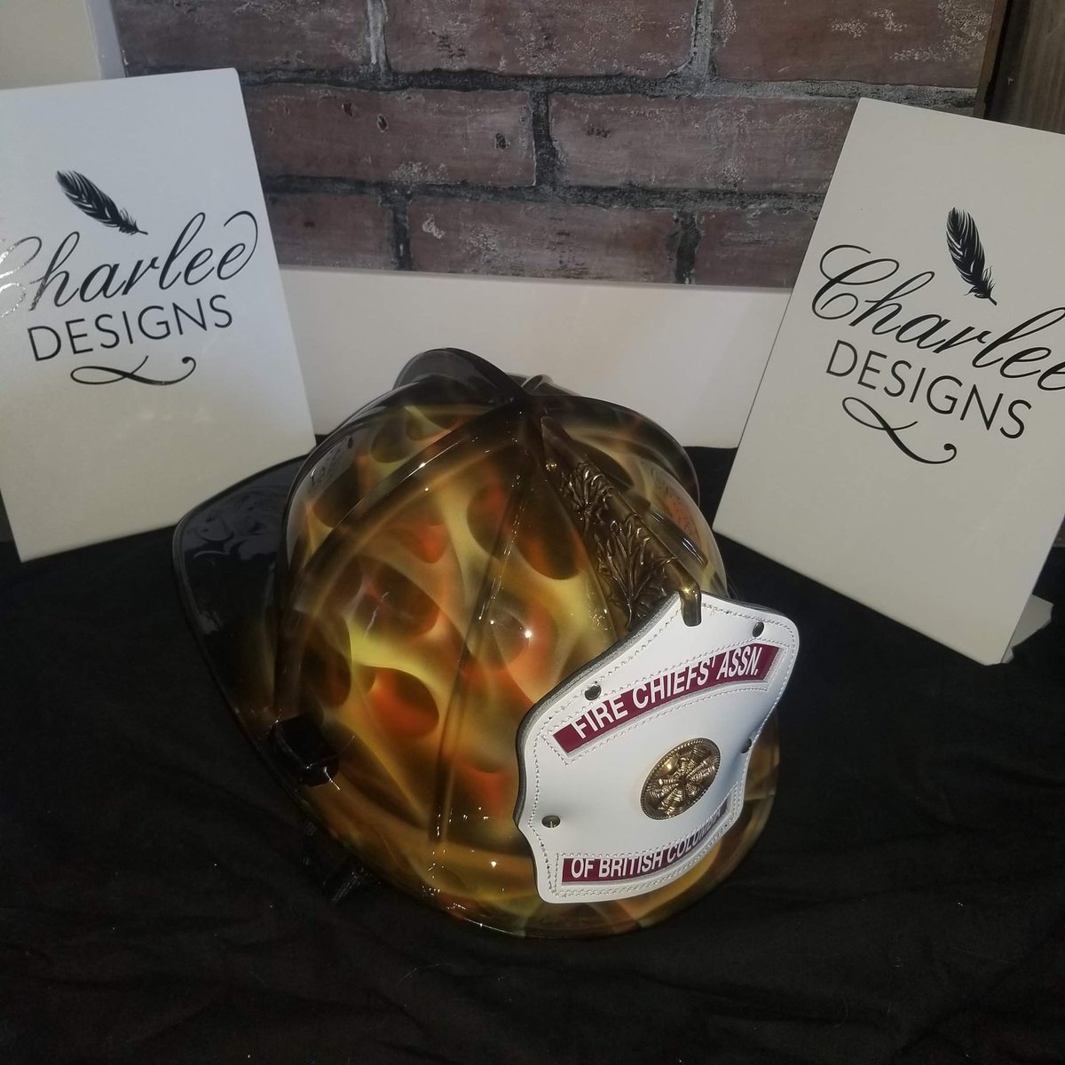 WFRSC1's tweet photo. @WFRFIRE @FCABCconference @honourhouse Thanks to all. Here are a few pictures of the helmet that was donated and painted for the auction. https://t.co/vXHM5v5KDn
