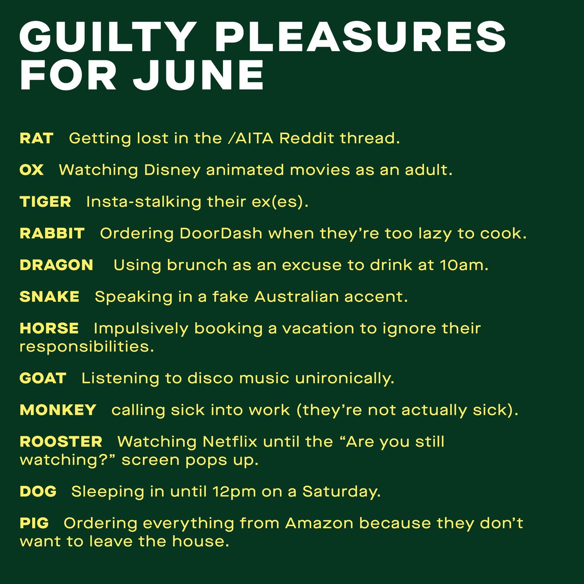 enjoyyearof's tweet photo. Okay 'fess up. Are these your guilty pleasures? 🤔 https://t.co/Zd99sbIOey