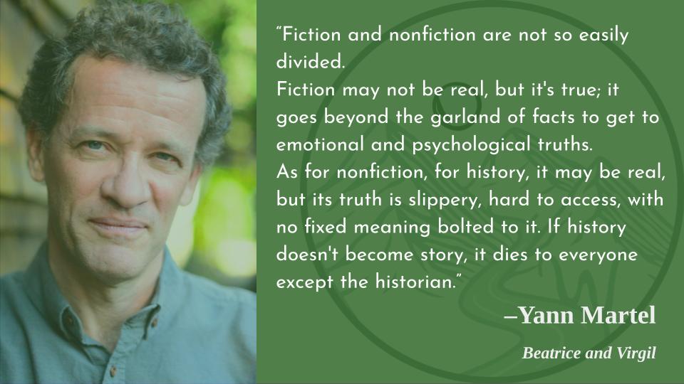 The slippery difference between fact and fiction!
Happy birthday, Yann Martel! 