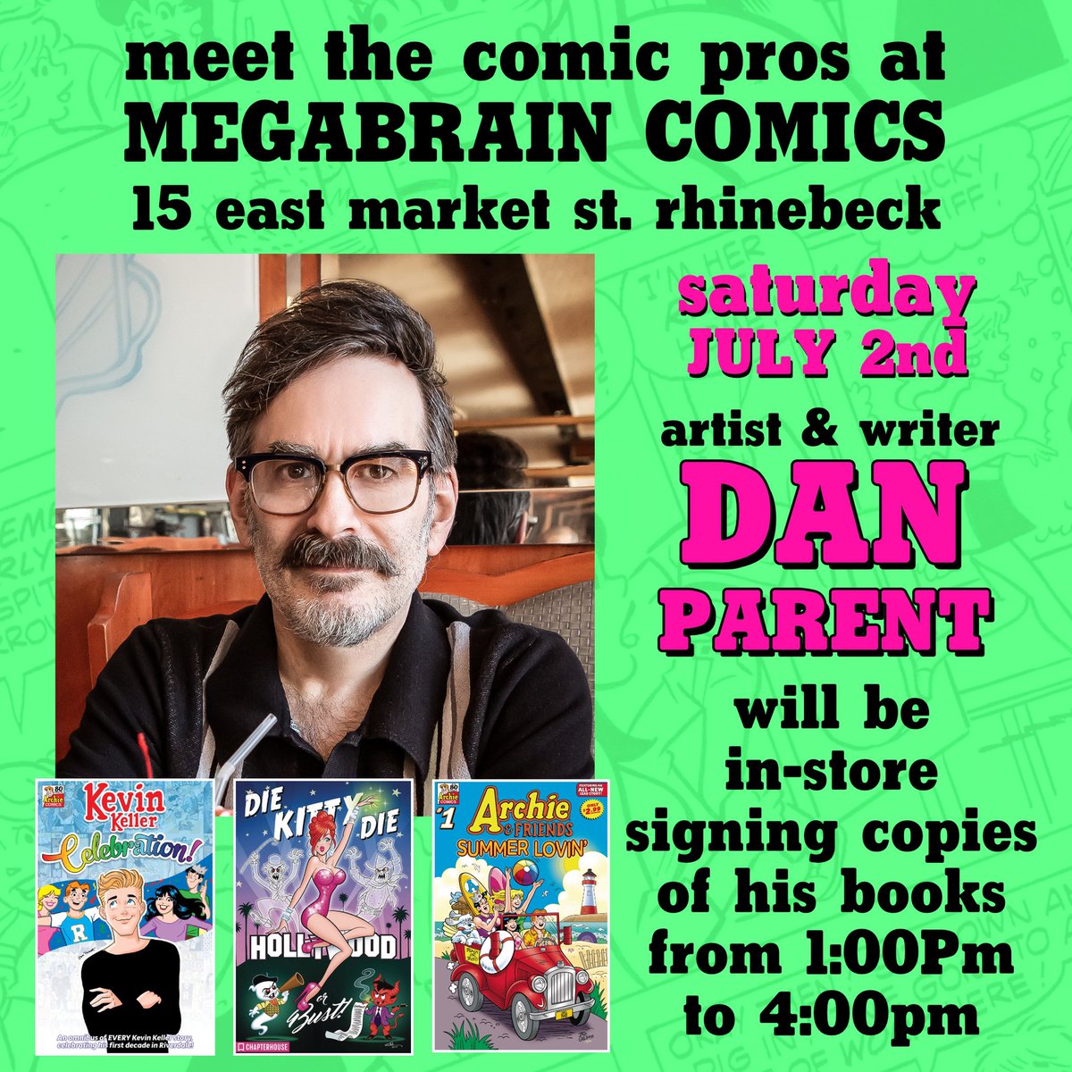 Looking forward to signing books and hanging out at MEGABRAIN COMICS in beautiful Rhinebeck, NY on July 2. Stop by and say HI! <a href="/ArchieComics/">Archie Comics</a> @MegabrainComics