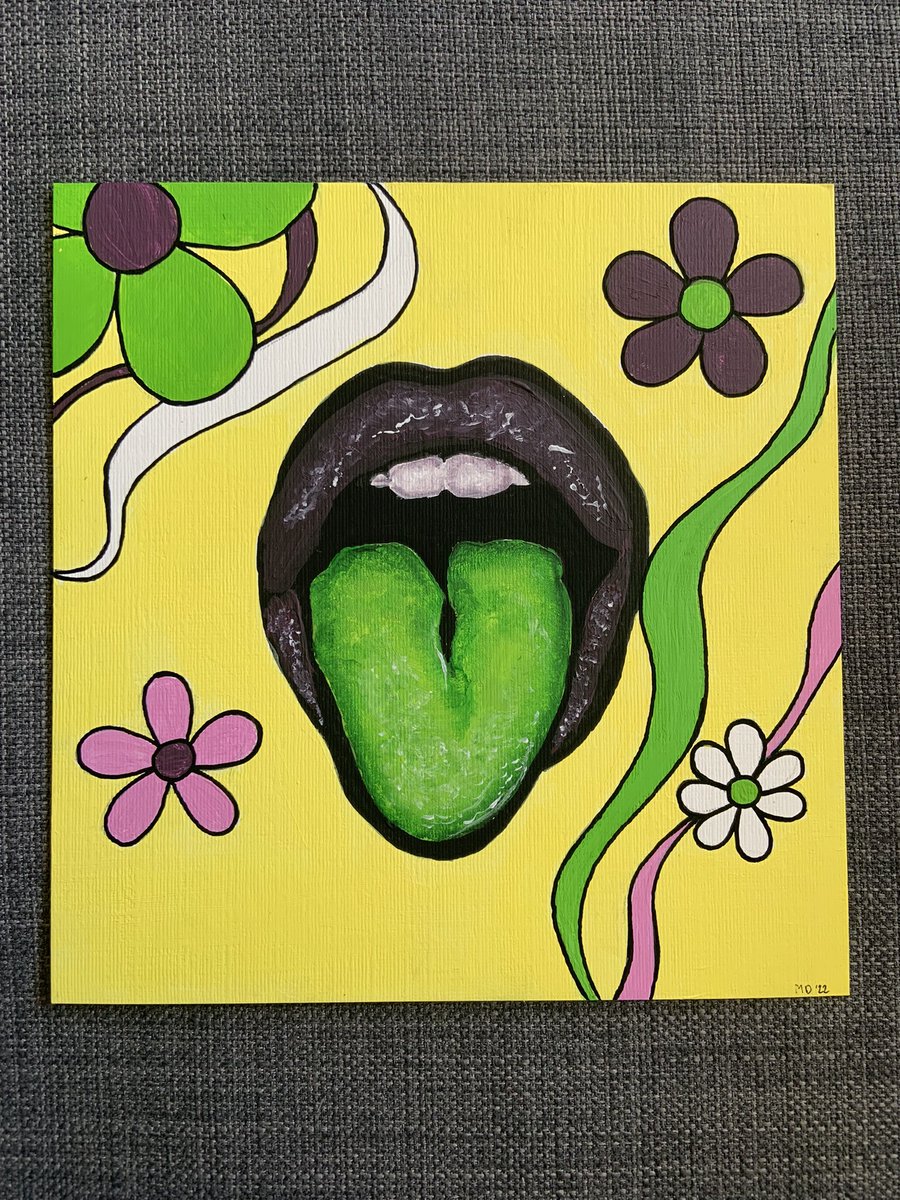 Finally finished my 3-piece for my bedroom 😍 gonna cover my new home in my own artwork I’m so excited! #art #painting #lipstick