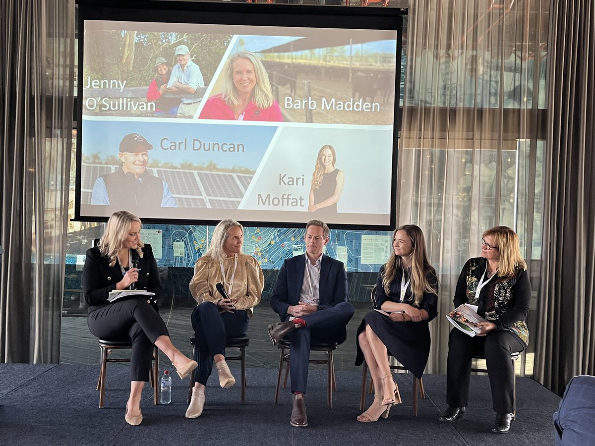 AusLiveCorp's tweet photo. What does sustainability mean? Great panel session at @BeefFramework event including @karimelise… who looks forward to building on this year’s report to tell the positive stories of the industry’s impact, not just for Aust cattle in market, but benefits to local cattle. #absf22 https://t.co/opmtQEisrO