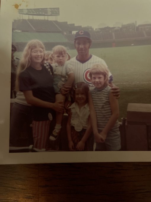 Happy 84th Birthday to Billy Williams. With my two daughters and two nieces at Wrigley. 