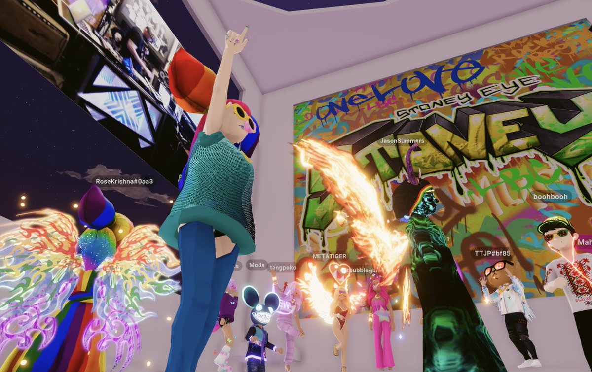 <a href="/stoney_eye/">StoneyEyeStudios</a> for @PARCELPARTIES Magic Hour in the #metaverse! Love seeing my friends here each week!!! And love the #decentraland community sm 💖✨