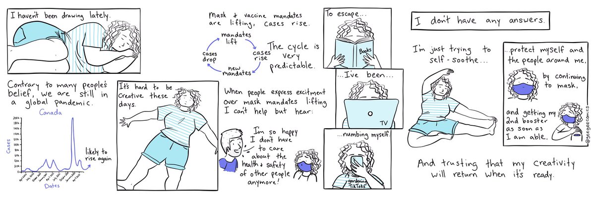 geegeecomics's tweet photo. Haven’t felt like drawing lately. Just existing right now take a lot of energy. If you’re worried about the ongoing pandemic, same. #creativity #covid #comics https://t.co/XXu51VhW4a