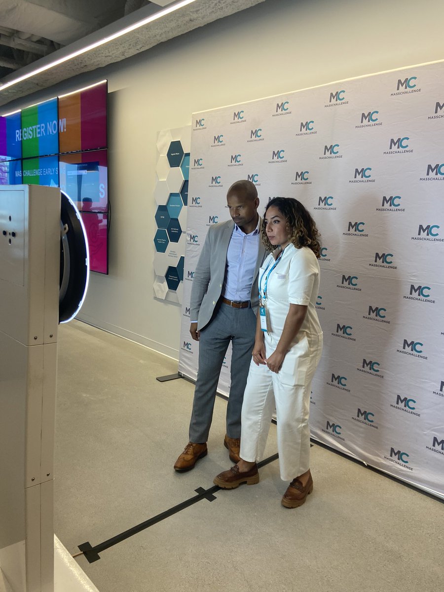 Having fun at the photo booth with MC’s Head of Practice and Inclusion Growth <a href="/DamonCoxinnov8/">Damon Cox</a> and Director of Challenge Programs Erika at #MCHT22