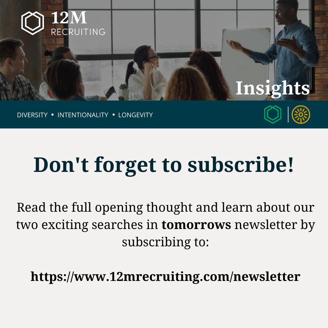 Are you ready for tomorrow’s newsletter? 

12M’s Communications Specialist, Leyla Arabian, reflects upon her recent birthday in tomorrow’s newsletter.

Click the link in our bio to subscribe to our weekly newsletter!

12mrecruiting.com/newsletter