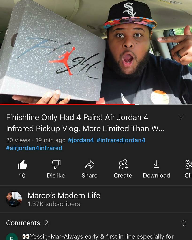 MarCosModrnLife's tweet photo. New #youtube video is live! Air Jordan 4 infrared pickup Vlog! https://t.co/g0FA0nAkR2 #jordan4 #infrared4 #sneakerhead #sneakers https://t.co/VaZK0F9y7T