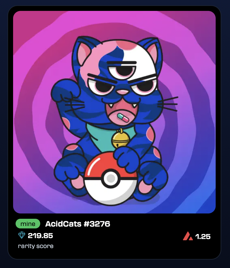 0xMoonbags's tweet photo. Ok so @0xGigi_ just dropped a bunch of small quality-of-life improvements on @0xCampfire, and I want to do a quick review.

1. Now when you're browsing a collection, it adds a little "mine" icon next to anything that you own.

(also how cool is that Acid Cat ;) https://t.co/G45fZE7BJb