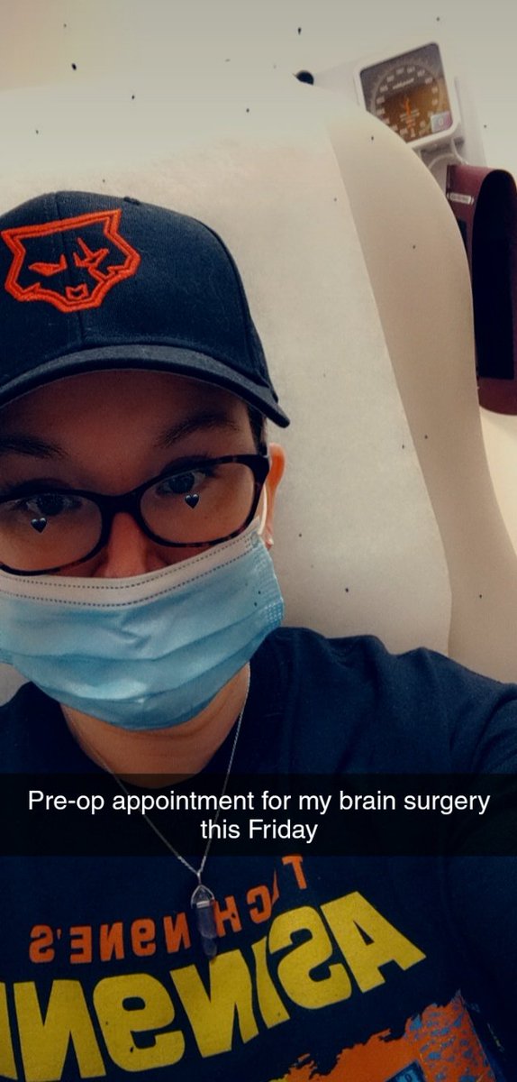 Caitikins710's tweet photo. I forgot to tell Twitter, but I'm finally joining the zipper scar club for my #Chiari ... I'll post an update after my surgery on Friday. #DecompressionSurgery #GoingToRemovePartOfMySkull #MajorSurgery #NervousAF https://t.co/THinVamiGZ
