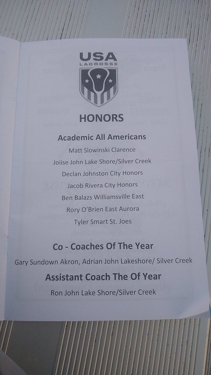 Congratulations and Honors go out to: Declan Johnston and Jake Rivera for being recognized by USA Lacrosse ACADEMIC All American.