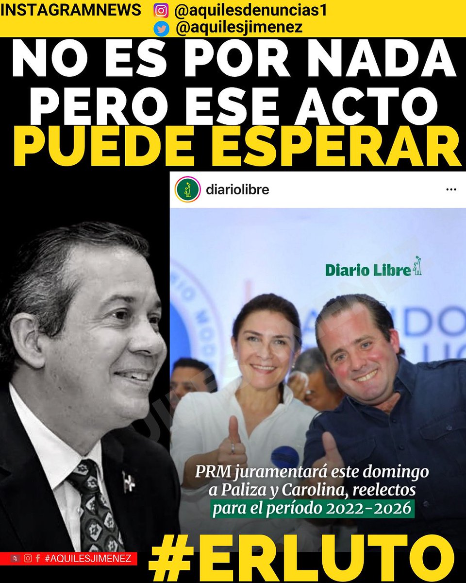 aquilesjimenez's tweet photo. @luisabinader no es por joder pero cómo está fuera de contesto hacer una celebración el domingo para la juramentacion de @JosePaliza y @CarolinaMejiaG
Aun el olor a pólvora habita donde @orlandojm fue asesinado hace apenas unos días
#Recapaciten
Cc: @raquelarbaje @OrtizBosch https://t.co/hOzr7IVin2