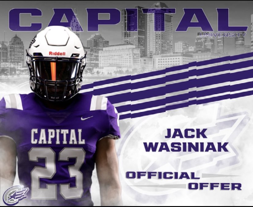 Jack Wasiniak (@jackwasiniak) on Twitter photo After a great conversation with <a href="/CoachBenBurns/">Ben Burns</a>, I am blessed to announce I’ve received an offer from <a href="/CapitalU_FB/">Capital University Football</a>! Thank you to <a href="/CoachFoos/">Brian Foos</a> and the rest of the staff for the opportunity! 🙏🏼 After a great conversation with <a href="/CoachBenBurns/">Ben Burns</a>, I am blessed to announce I’ve received an offer from <a href="/CapitalU_FB/">Capital University Football</a>! Thank you to <a href="/CoachFoos/">Brian Foos</a> and the rest of the staff for the opportunity! 🙏🏼