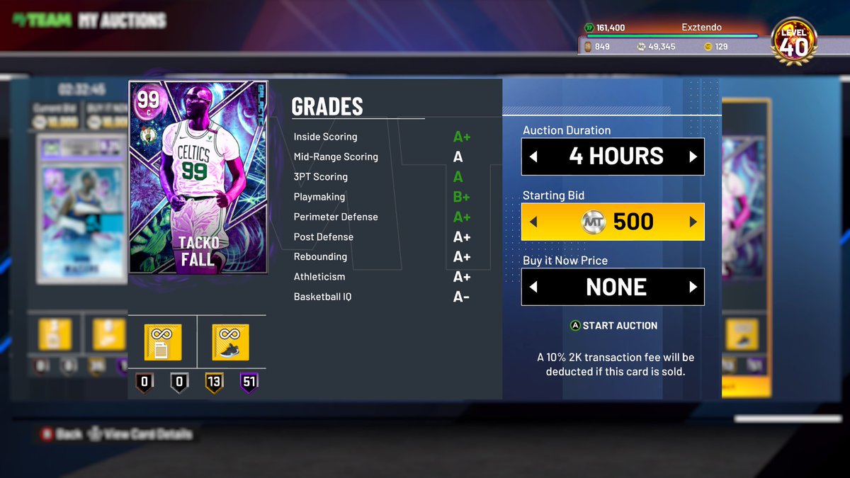 Goohwap's tweet image. 51 HOF Tacko ending in 4 hrs on #Xbox  #NBA2K22 #nba2k22myteam
Key badges: Slithery finisher 🐍, Limitless takeoff 🚀, Blinders 🧑‍🦯, Sniper 🎯, Chef 🧑‍🍳, Deadeye 💀, Lucky #7 7️⃣, Bullet passer 🚅, QFS 🦶, Ankle breaker 🏀, HFD ⛹️‍♂️, Glue hands 🙏, Needle threader 🪡, Ball stripper 🥍