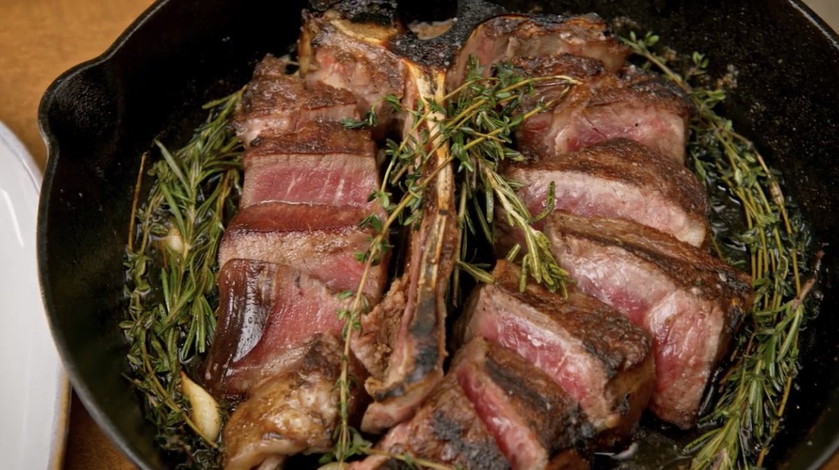 What a view of @DaleTalde Porterhouse on #allupinmygrill! Watch Live every Weds at 7p to see more of his grilling creations on Tastemade