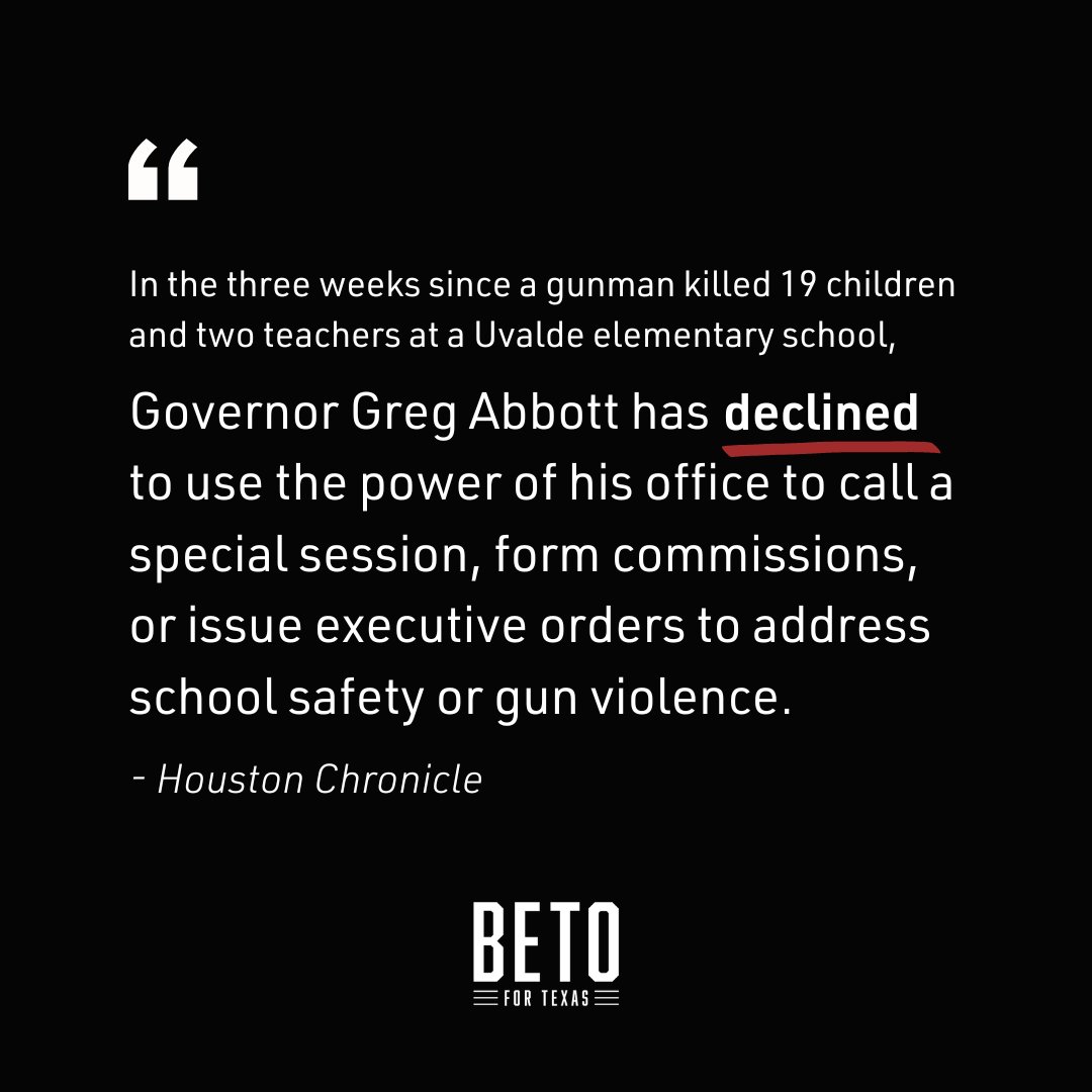 BetoORourke's tweet photo. Action can't wait any longer. Let's vote Abbott out and get to work saving lives. https://t.co/nAoPQ6c3Em
