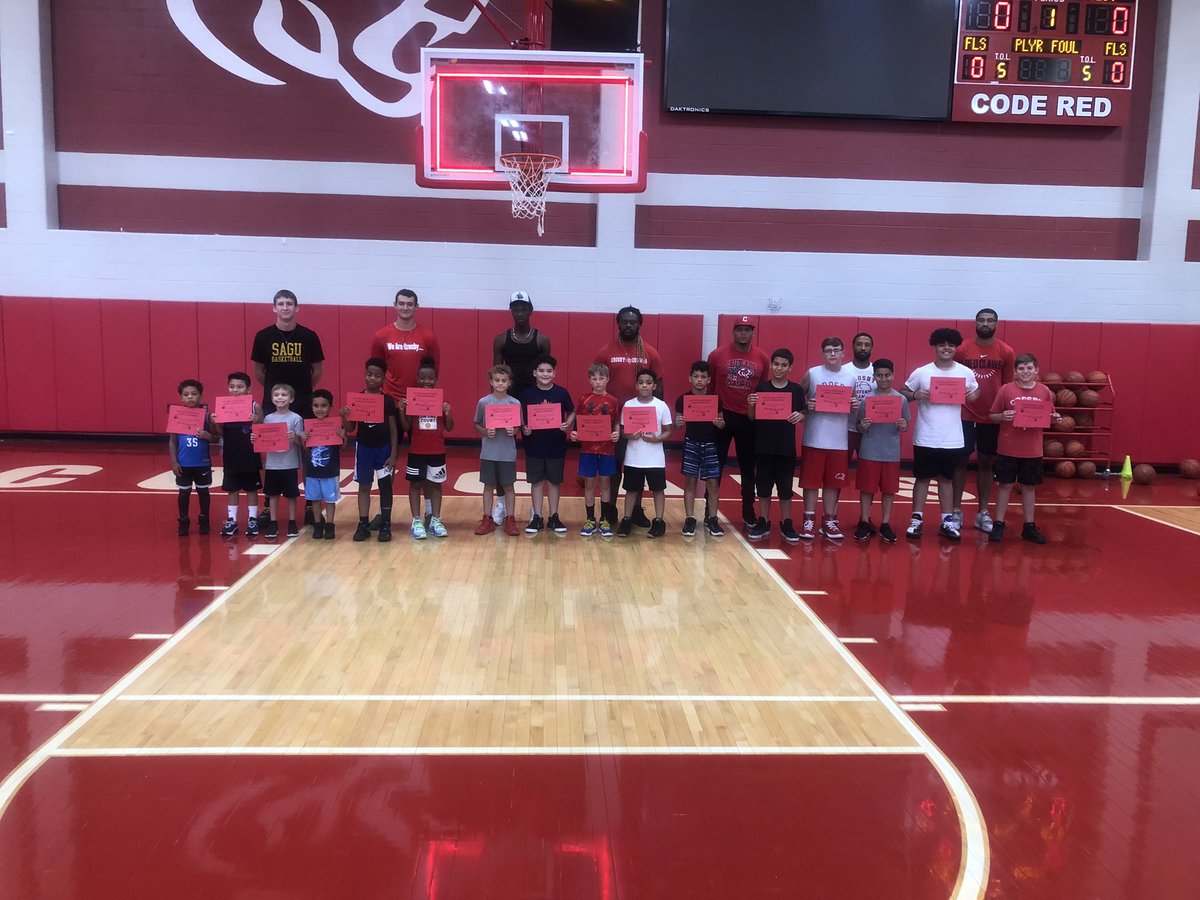 <a href="/CrosbyHoops/">Crosby Basketball</a> Basketball Camp of Champions DAY 3: Camp Coaches <a href="/AustinJones34_/">Austin “Bones” Jones</a> <a href="/SeanElkinton/">Sean Elkinton</a> <a href="/DaRealMJM/">Sagittarius Demon</a> <a href="/RealCrucial27/">Erika Kirk</a> <a href="/leron_barnes/">LeRon Barnes</a> presenting to today’s Knock Out Contest Winners and Campers of the Day <a href="/CrosbyISD/">Crosby ISD</a> <a href="/CrosbyHSCougars/">Crosby ISD Athletics</a> <a href="/CrosbyHigh/">Crosby High School</a>