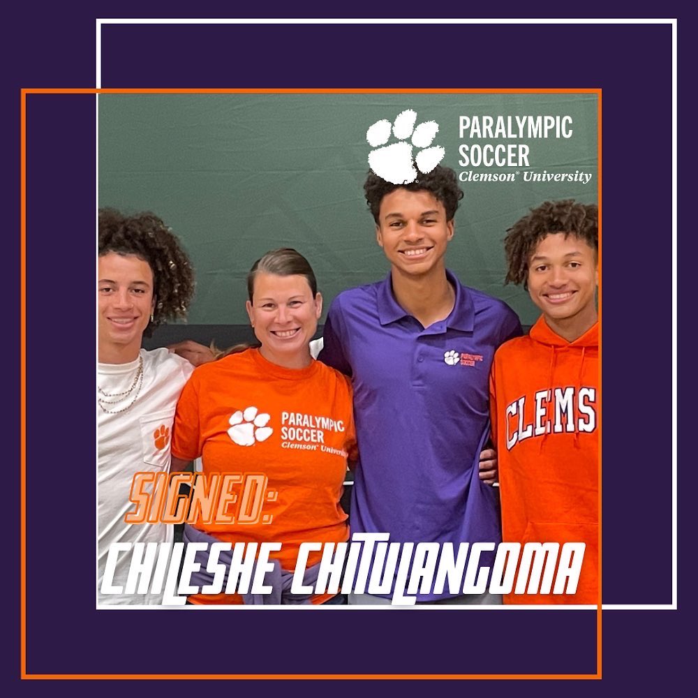 We are so excited to welcome Chileshe Chitulangoma, a defensive midfielder from Rochester, MN to the Clemson And CUPS family as part of the residential training program! We can’t wait to see you in the fall, Chile! #cuparasoccer #parasoccer #signingday