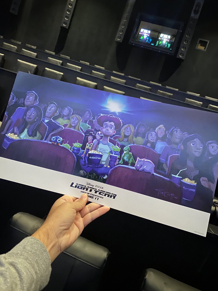 laughingplace's tweet photo. Fans seeing #TheAndyExperience Advance Screening of @Pixar’s #Lightyear are given an exclusive piece of art showing #ToyStory’s Andy enjoying the film that made him want the #BuzzLightyear toy! https://t.co/e9HTM00PWQ