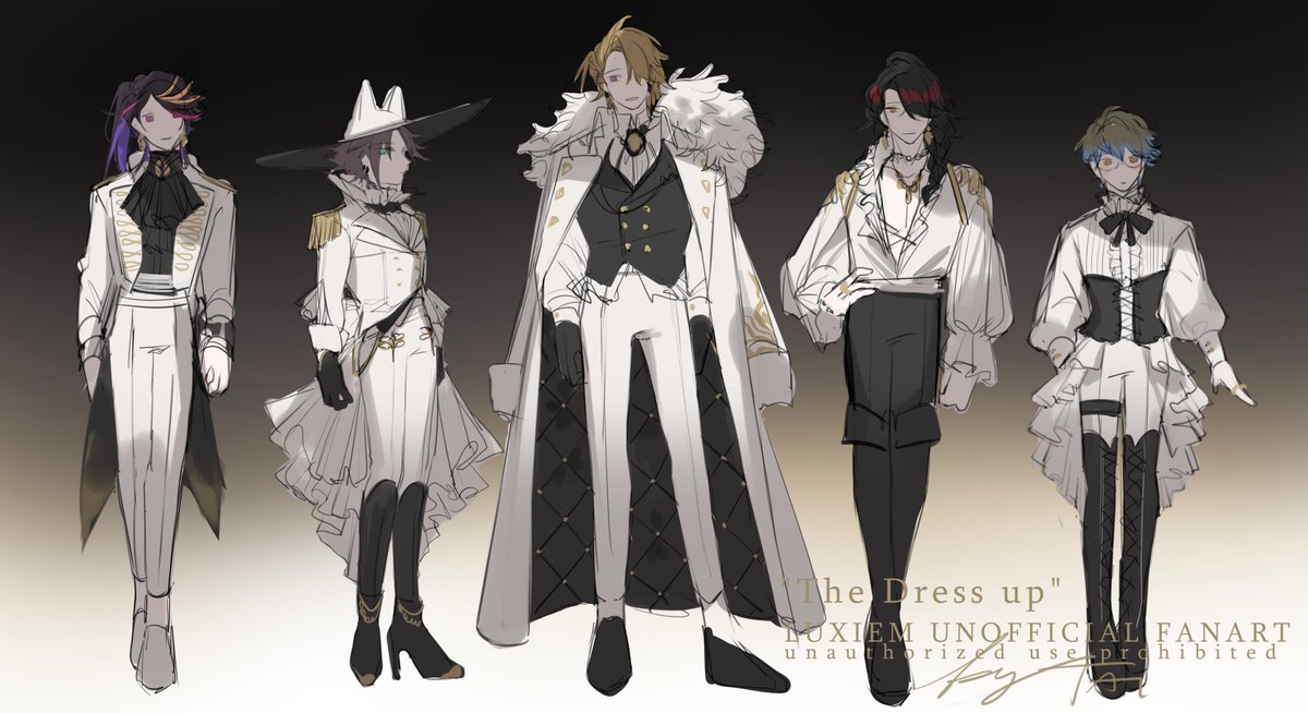 vt_tai's tweet image. Concept designs of Luxiem for my next big illustration called "The Dress up"

#Luxiem #YaminoArt #Mystart #drawluca #Akurylic #Ikenography