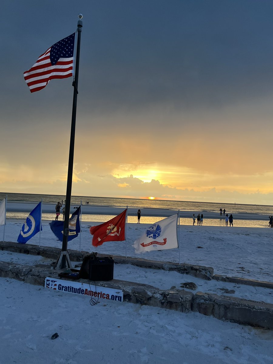 Another beautiful sunset and flag ceremony at Patriot’s Pier. Thank you to our service men and women for providing the blanket of freedom under which we sleep at night.