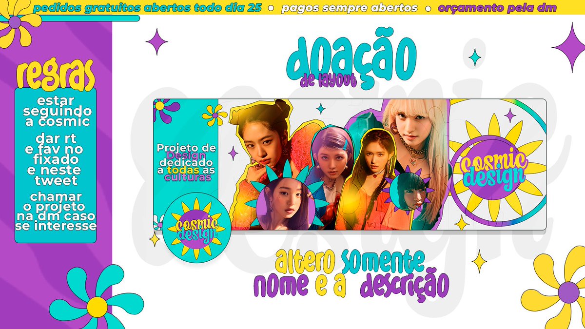 aniedsg's tweet photo. DOAÇÃO DE LAYOUT - IVE

•altero somente o 
nome e a descrição!
• esteja seguindo o projeto. 
• rt e fav no fixado e neste
tweet. 
• caso tenha interesse chamar
na dm. https://t.co/grfLdtWkwm
