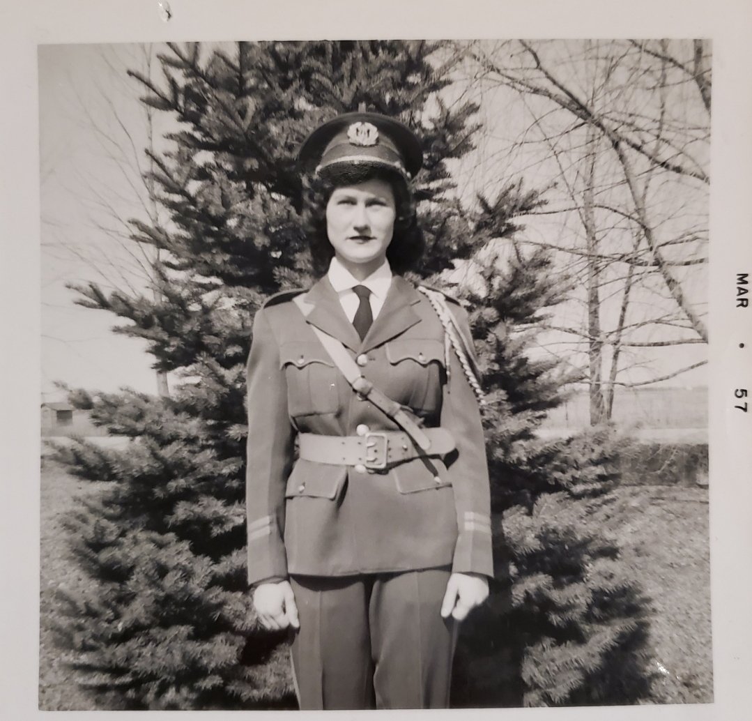 hflynnigan's tweet photo. My grandma used to play accordion (pictured below in her marching uniform). Coming from Polish heritage, she used to take part in social music by getting together with friends and whipping up polkas. I think it'd be so cool if social music were still a popular thing. #mscmms https://t.co/HOVEHNrsIH