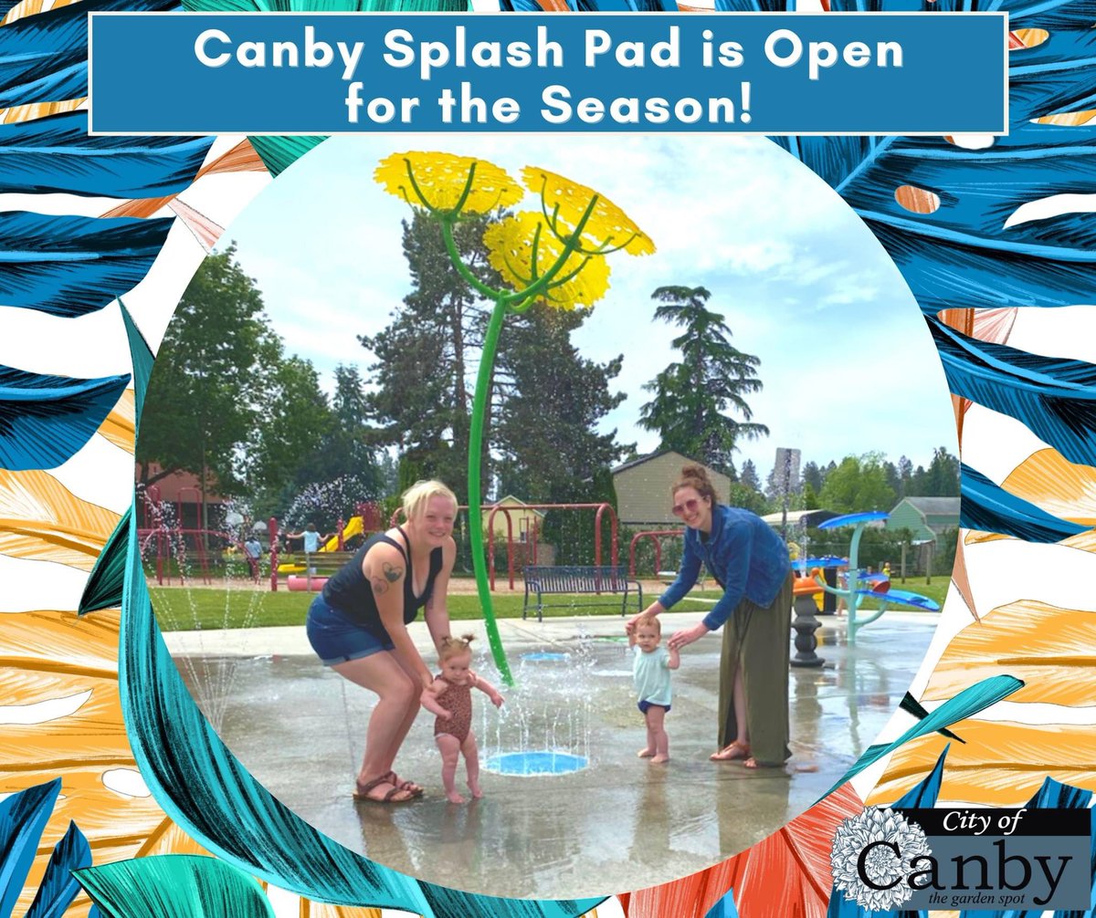 The Canby Splash Pad has opened for the season! The City of Canby Parks Department opened the Maple Street Park Splash Pad Friday, May 27th! The Splash Pad will remain open until Fall. 

#cityofcanbyor