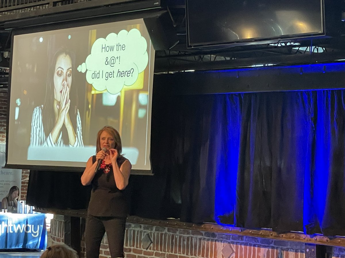 DanWeinstein_CO's tweet photo. @MeredithMasseCO is onstage talking about what do you do if you are part of the great reshuffle! (So you don’t end up saying how the @$&amp;? did I get here? #disrupthrden https://t.co/xExJI2Pmem