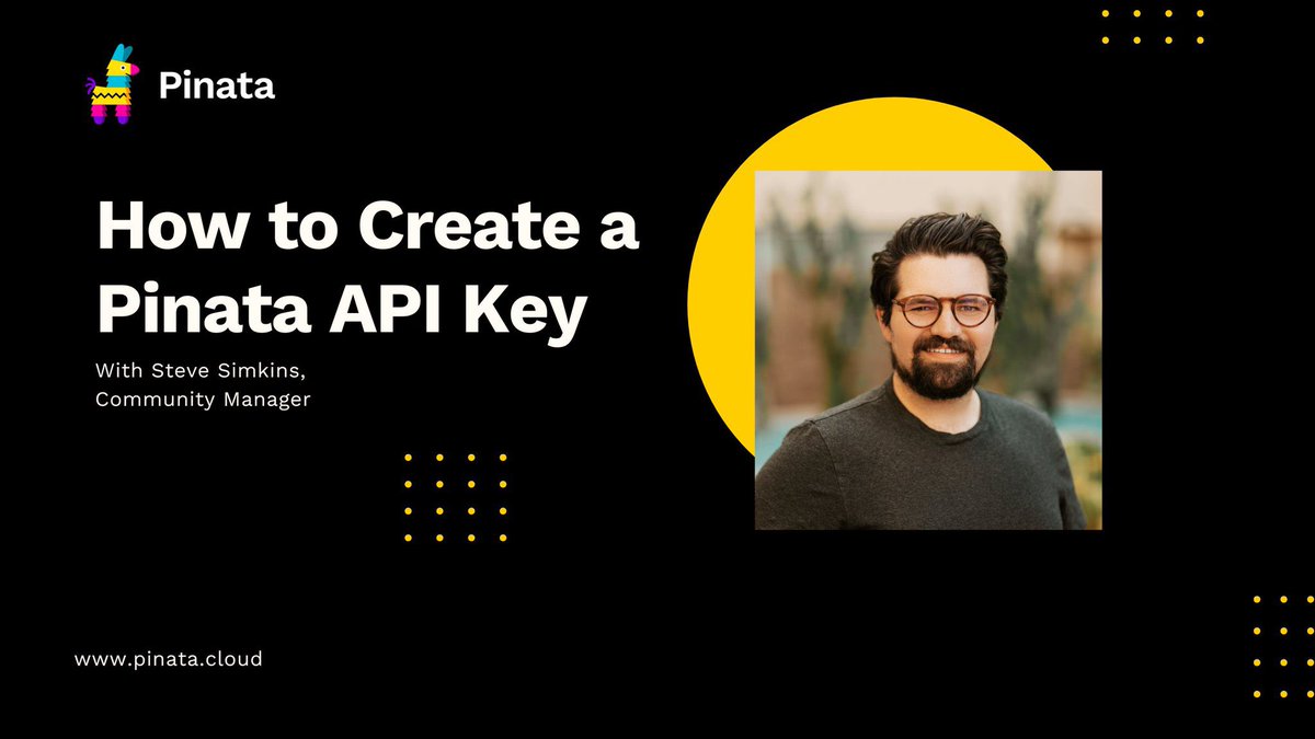 pinatacloud's tweet image. See how easy it is to create an API Key with your Pinata account 🔑
Watch here: youtu.be/l4vPAeBtdms
#ipfs #APIkeys
