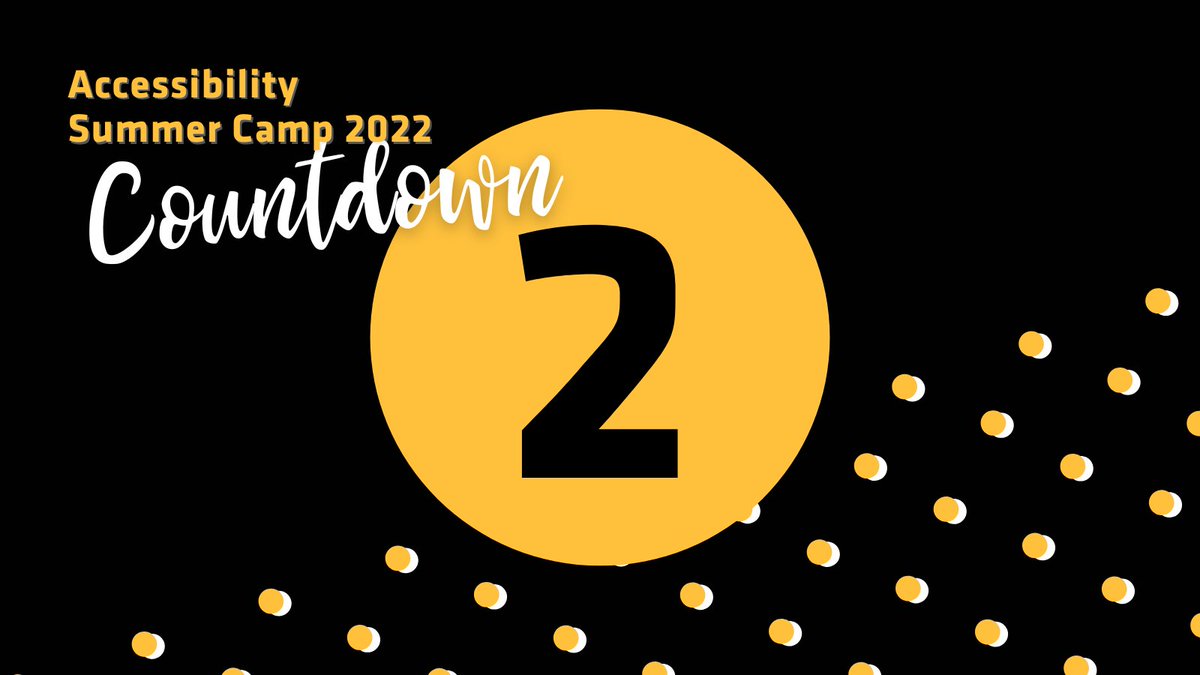 There are just two more days until we learn from industry experts that represent businesses and universities that are making accessibility their mission. We can't wait to learn from them!

Did we mention that it is virtual and free to attend? Sign-up here: bit.ly/39qw2CX