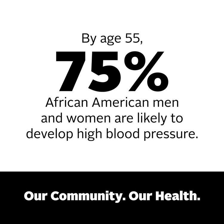 The African American community faces urgent chronic health conditions and concerns, including diabetes, heart disease, high blood pressure , and other conditions as a result of COVID-19.  
 
#OurCommunityOurHealth