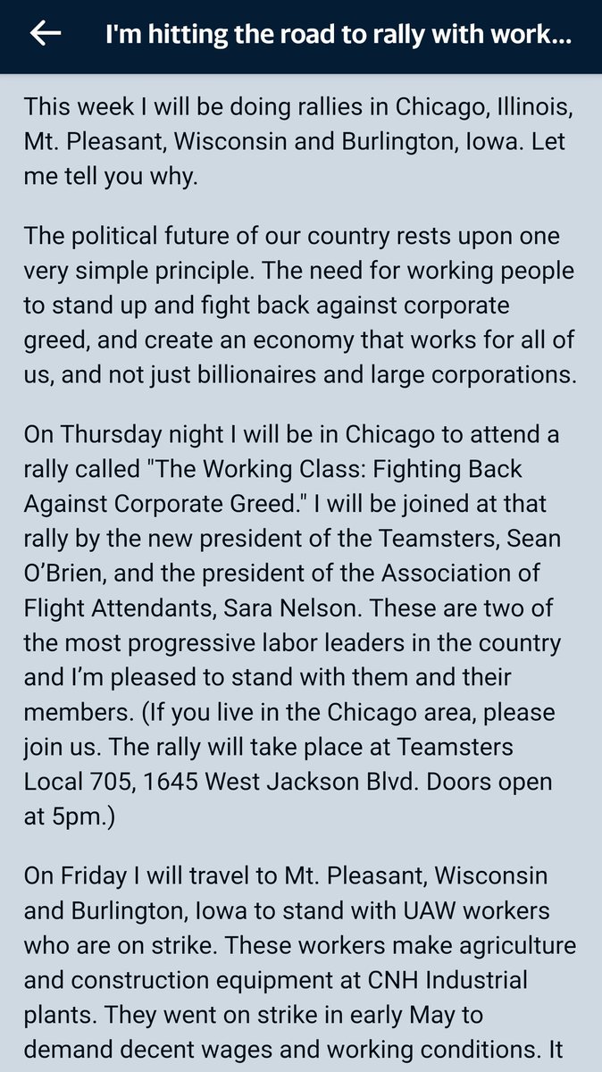 Iowa, huh? Maybe Bernie isn't quite as confident about Joseph running again as that CNN article suggested he suggested. 🤔 Of course, we're also talking about the like 1 guy who'd go to Iowa to stand with workers just to stand with workers, so read what you will. 😅