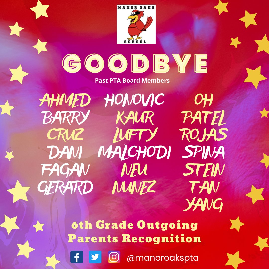 Thank you for attending our last Manor Oaks PTA meeting on June 15, 2022. If you missed the meeting, please watch the replay at bit.ly/3O3r3re Passcode: 9hxDRdf?
<a href="/ManorOaksNHPGCP/">Manor Oaks School</a> <a href="/NHPGCP/">Dr.JenniferMorrison-Raptis, NHPGCP Superintendent</a>