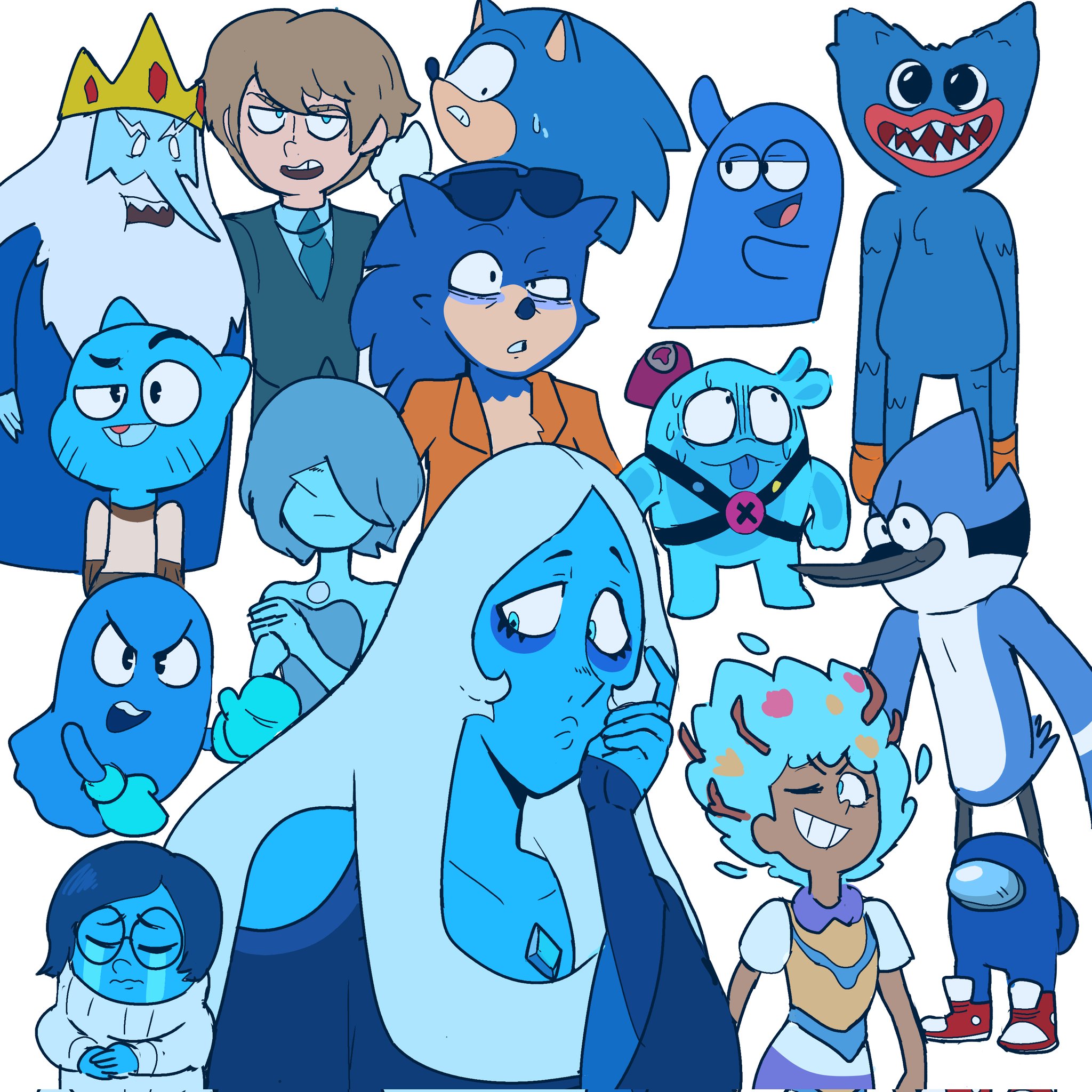 💎Daroo💎 (COMMISSIONS OPEN) on Twitter: "Blue characters 💙 #