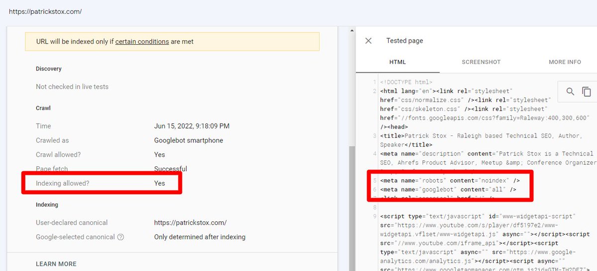Hey <a href="/JohnMu/">John 🧀 ... 🧀</a>, re: this question x.com/williamvicary/… I tested this again and unlike before, the googlebot statement wins and it can be indexed. Did you change this just for me? 😍